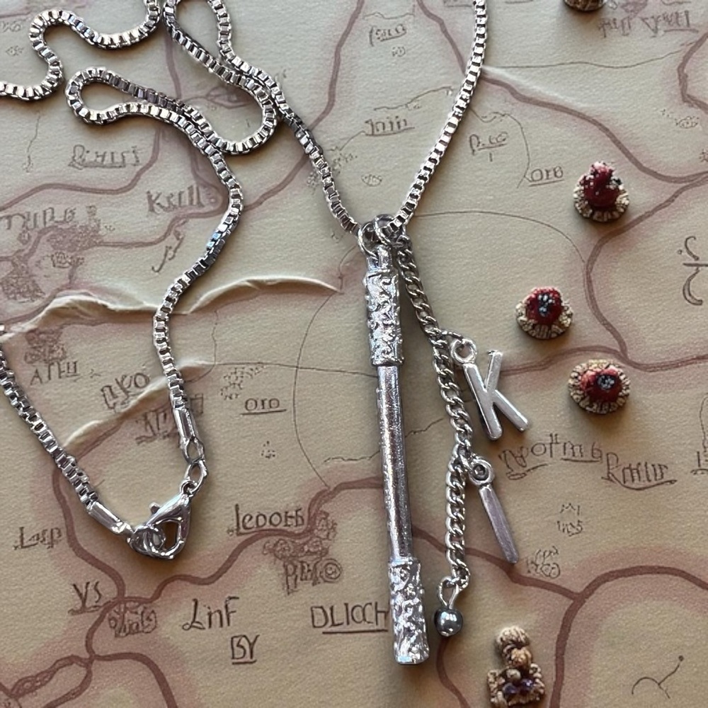 Dungeons and Dragons Monk necklace Monk staff and the initials KI DND jewelry - Picture 13 of 17